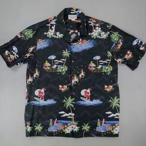 Pacific Legend Ugly Christmas Santa Surf Shirt Mens Size L Made USA‎ Hawaiian